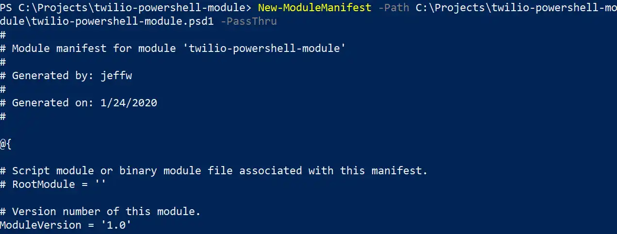 powershell module manifest