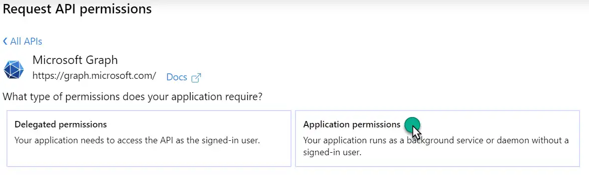 Choosing application permissions