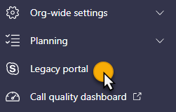 teams admin legacy portal