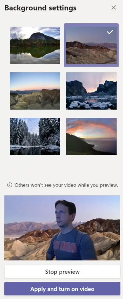 microsoft teams background settings