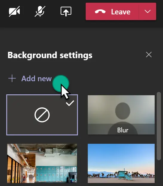 how to configure background in teams