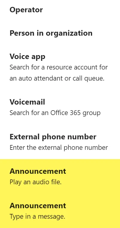 dial key action options