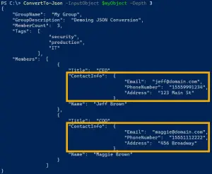 Going Deep Converting PowerShell Objects to JSON | Jeff Brown Tech
