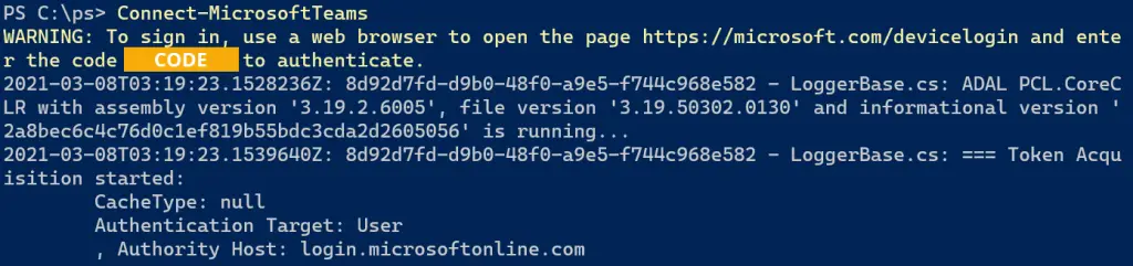 powershell device authentication