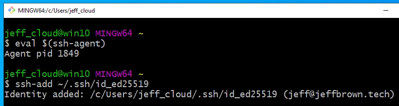 add ssh key to ssh agent