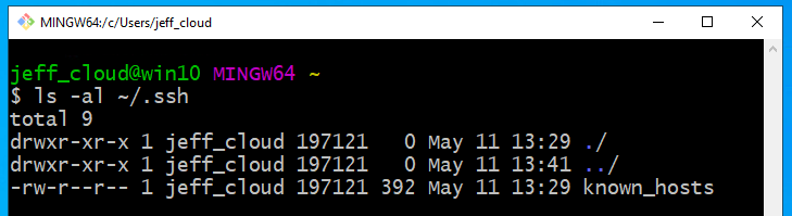 check for existing ssh keys