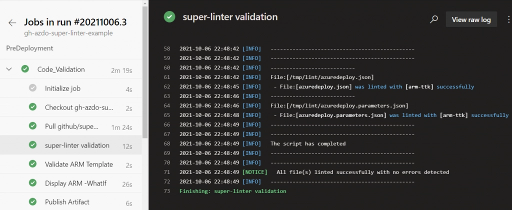 azure devops pipeline super-linter