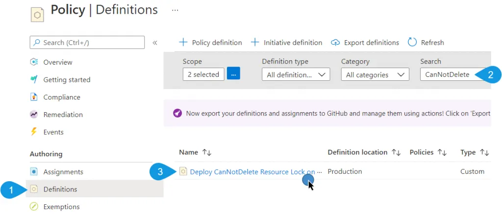 azure policy definitions