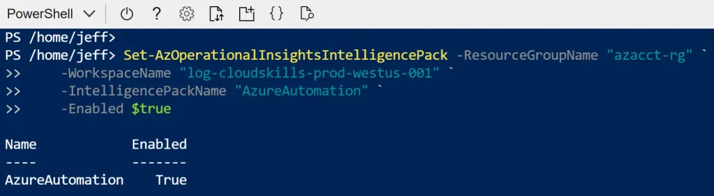 powershell azure automation log analytics