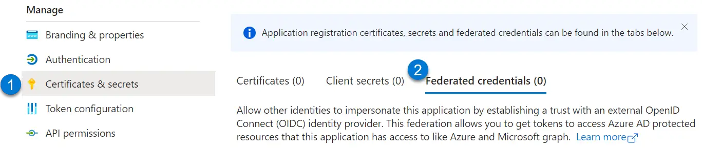 azure application registration federated credentials