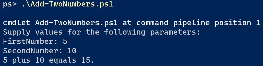 powershell script parameters prompting for mandatory parameters